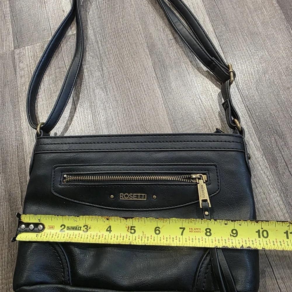 Rosetti Black Vegan Leather Crossbody Bag Classy Elegant Boho Bikercore Western